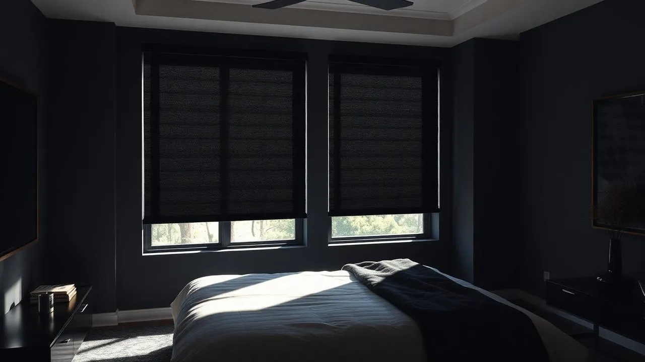 Blackout blinds installed in a Calgary bedroom