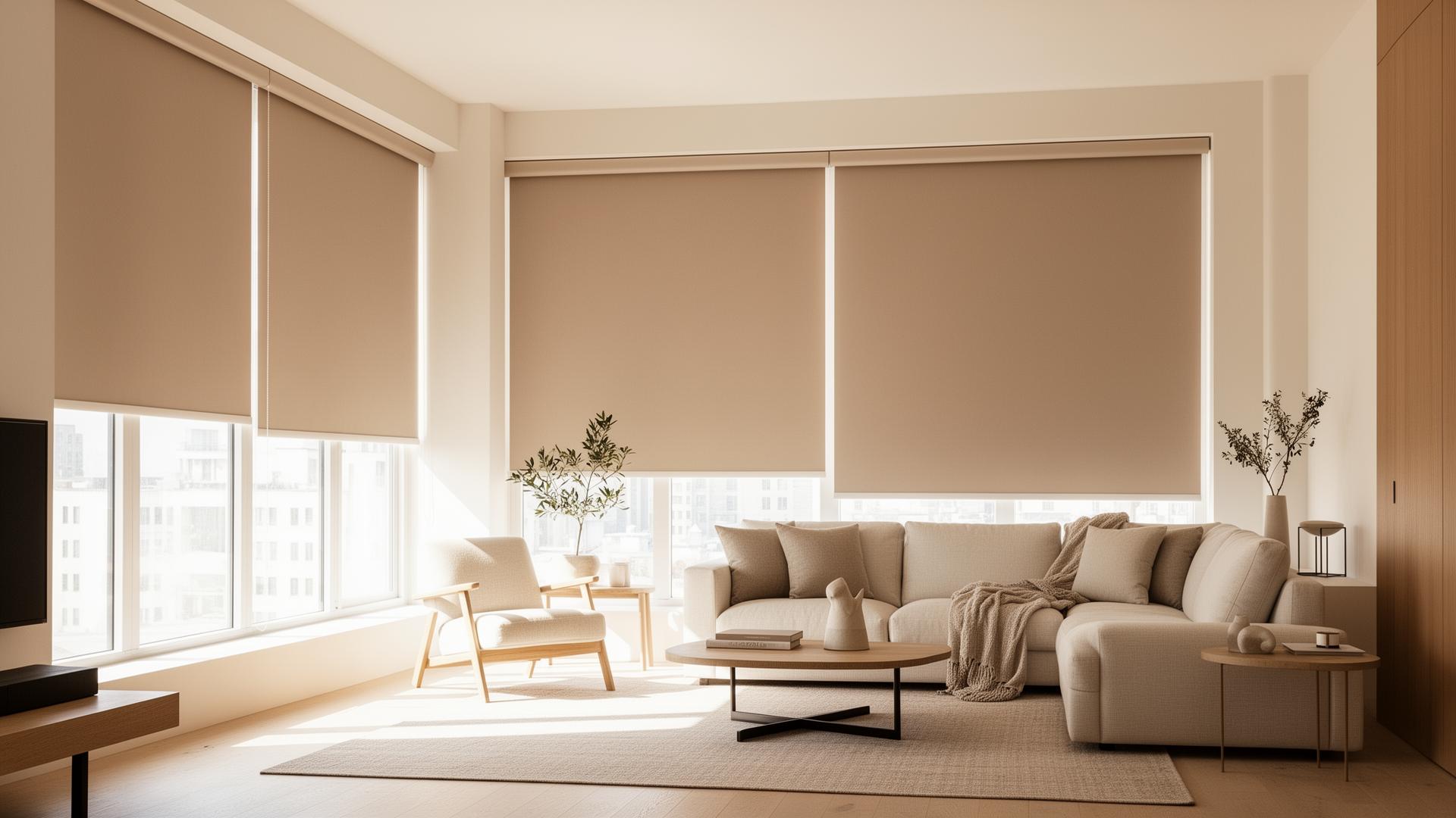 Motorized smart blinds installed in a Calgary home