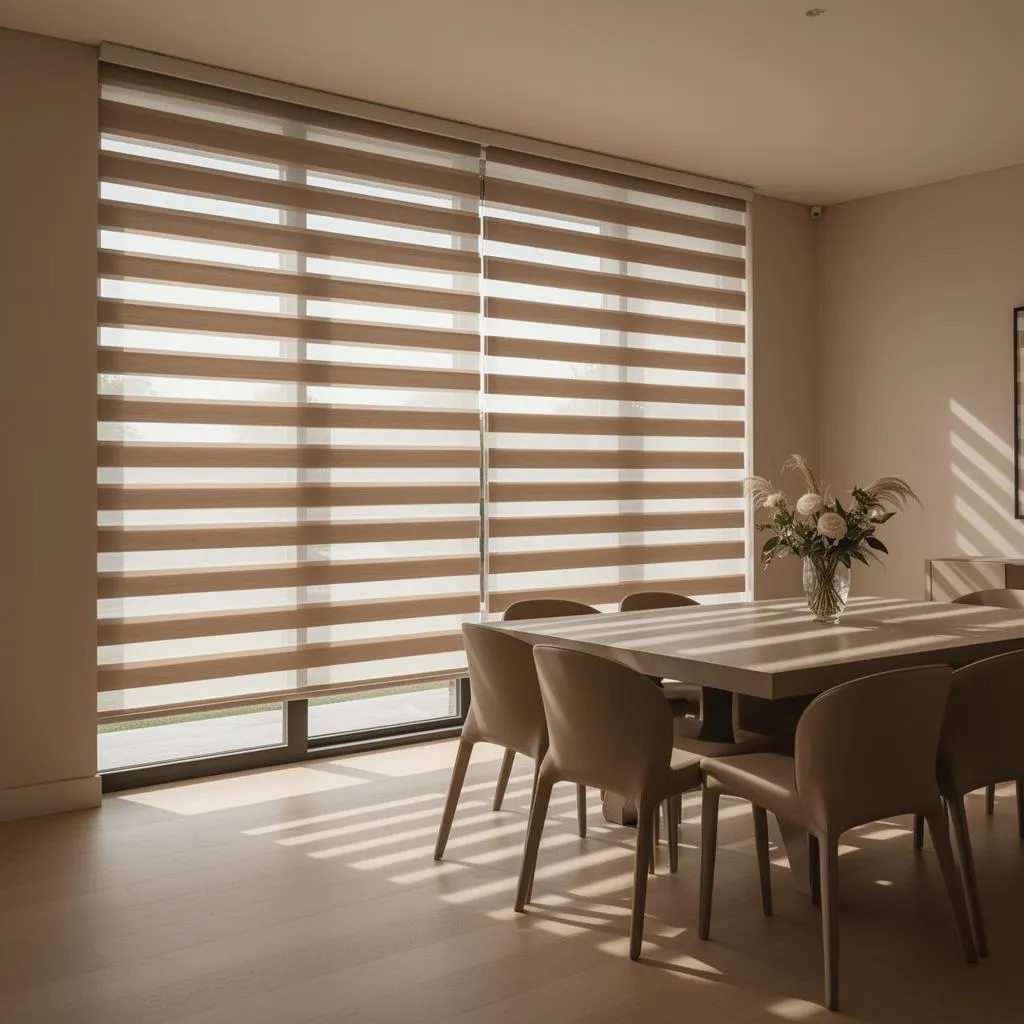 Custom zebra blinds installed in a Calgary home